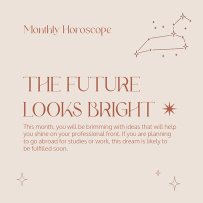 Instagram Post Design Maker for a Carousel With a Monthly Horoscope