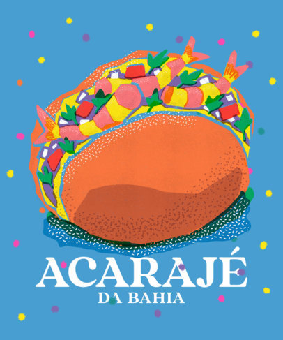 Colorful T-Shirt Design Generator Featuring Traditional Brazilian Dishes
