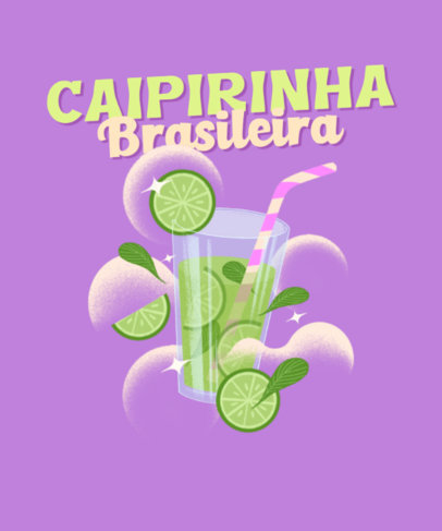 Foodie T-Shirt Design Generator Featuring a Brazilian Caipirinha