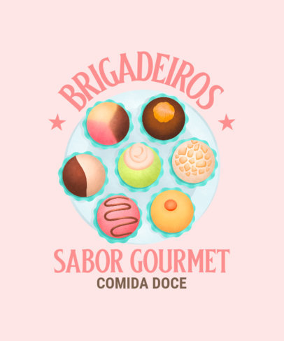 T-Shirt Design Maker With Illustrations of Brazilian Desserts