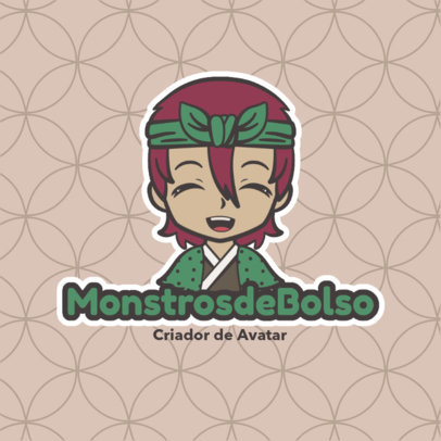 Chibi Anime-Style Avatar Logo Template Inspired by Pokémon