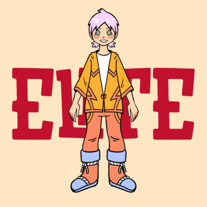 Gaming Logo Template with a Pokemon-Inspired Avatar 