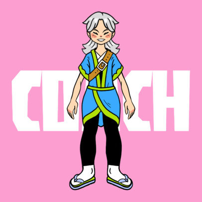 Logo Template Featuring a Pokemon-Inspired Coach Avatar