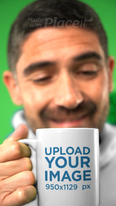 Christmas-Themed Hoodie Video of a Man Drinking from an 11 oz Mug