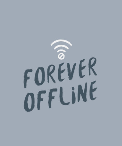 T-Shirt Design Template With a Social Media Detox Quote and an Icon