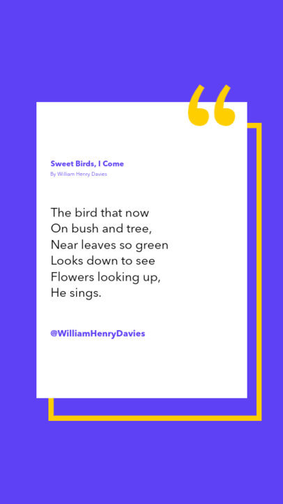 Simple Instagram Story Creator for a Poetry Account 4600c-el1