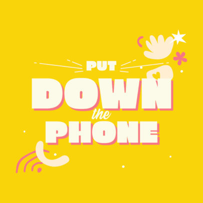 Digital Disconnection-Themed Instagram Post Template 4197h