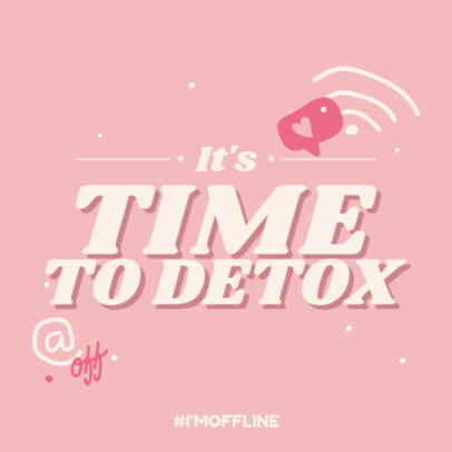 Digital Detox-Themed Instagram Post Template with a Quote