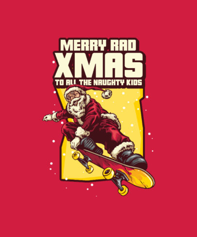 Christmas-Themed T-Shirt Design Maker with Irreverent Santa Clauses