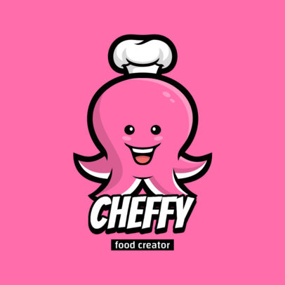 Foodie Channel Logo Creator with a Friendly Chef Octopus Graphic