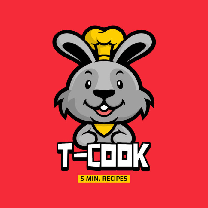 Food Recipes Channel Logo Maker with a Cartoonish Bunny Illustration
