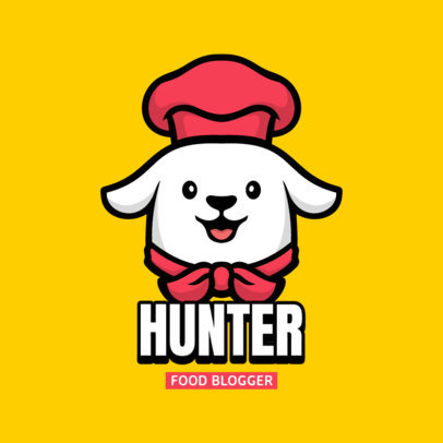 Logo Template for a Food Blogger Featuring a Dog in a Chef's Hat