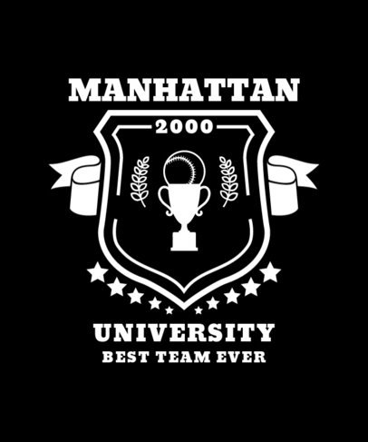 Baseball T-Shirt Design Template with a Varsity Style