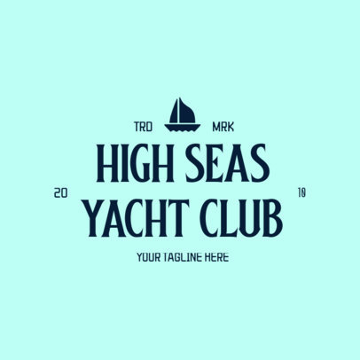 Yacht Club Logo Maker with a Small Graphic of a Boat