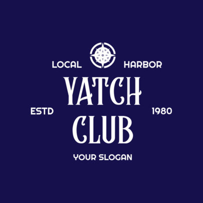 Nautical-Themed Logo Template for a Local Yacht Club