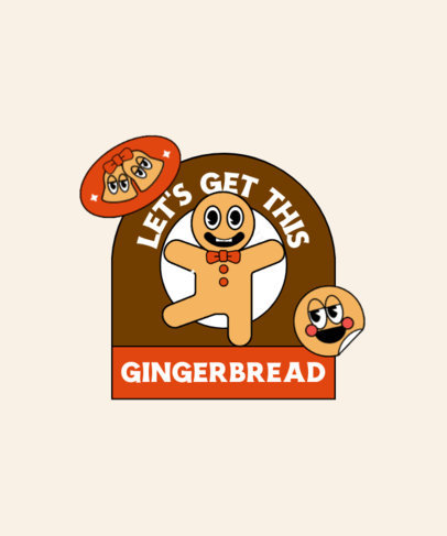 Xmas T-Shirt Design Maker Featuring a Dancing Gingerbread Man