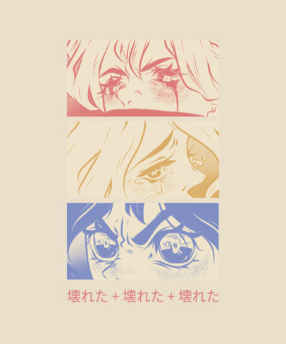 T-Shirt Design Creator Featuring Illustrated Manga Panels