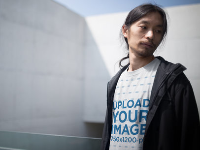 Serious Man Wearing a Tshirt Template