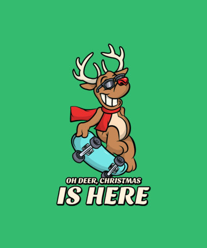 Christmas-Themed T-Shirt Design Maker Featuring a Cool Reindeer