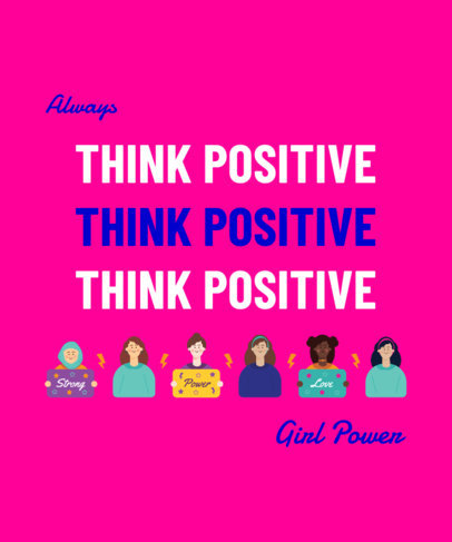 Trendy T-Shirt Design Template Featuring a Girl Power Quote