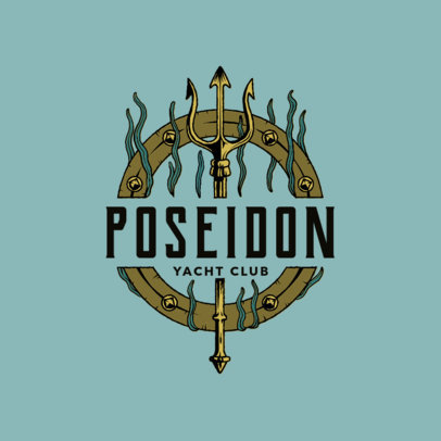 Yacht Club Logo Maker Featuring Poseidon's Trident