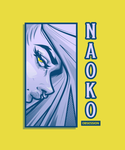 T-Shirt Design Maker Featuring Manga-Styled Illustrations and Bold Fonts