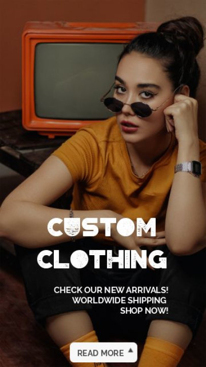 Simple Instagram Story Video Template for a Custom Clothing Brand 3924-el1