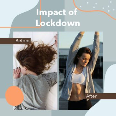 Instagram Post Video Maker Featuring Before and After Lockdown Pictures 3819