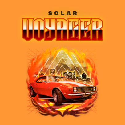 Cover Maker for Electronic Musicians Featuring a Muscle Car Graphic 4771b