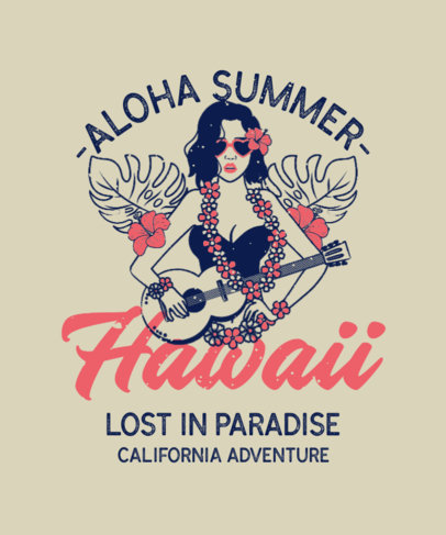 T-Shirt Design Maker Featuring Vintage Hawaiian Illustrations 4218