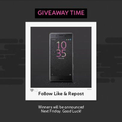 Polaroid Picture-Themed Instagram Post Video Maker for a Giveaway 3847