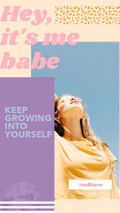 Instagram Story Video Maker Featuring a Self Care Quote 3813