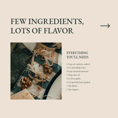 Instagram Post Design Template Featuring a Pizza Recipe and a Carousel Layout
