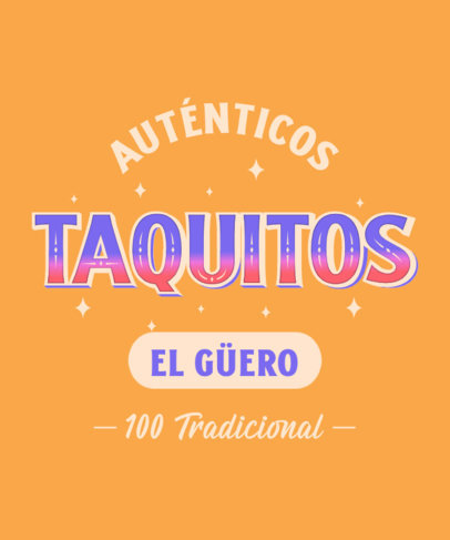 T-Shirt Design Template with Vintage Lettering Inspired by Mexican Culture