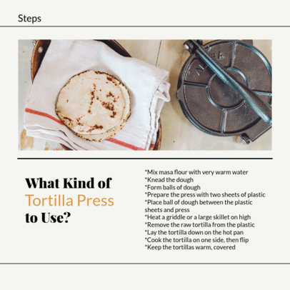 Instagram Post Design Generator for a Carousel With Cooking Tips