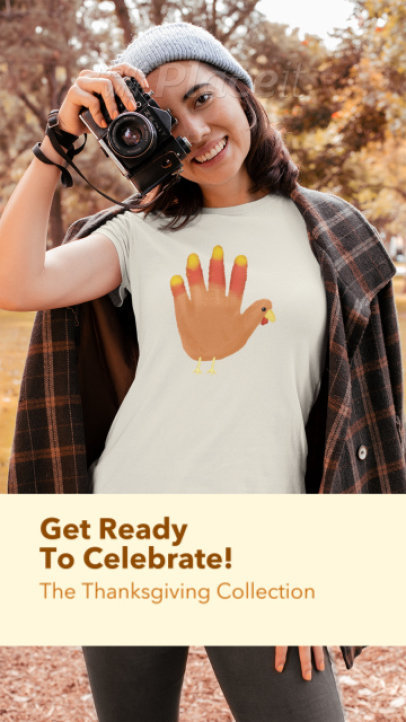 Instagram Story Video Maker to Promote a Thanksgiving Clothing Collection 