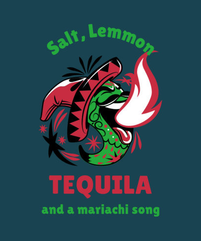Fun T-Shirt Design Template With a Quote About Drinking Tequila