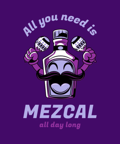 Mexican Culture-Inspired T-Shirt Design Maker With a Mezcal Bottle Graphic
