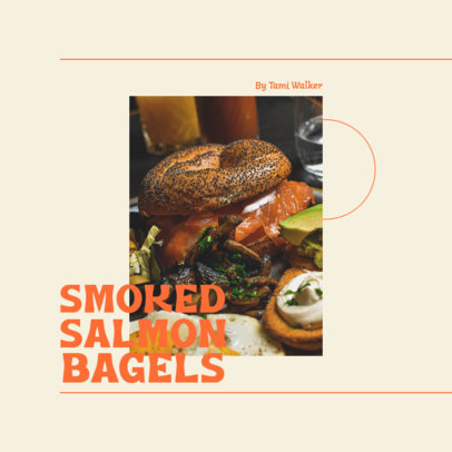 Instagram Post Maker for a Salmon Bagels Recipe Carrousel