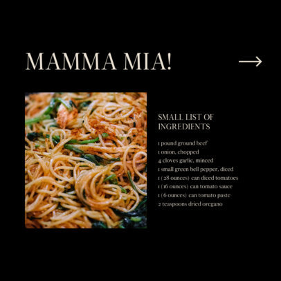 Italian Food-Themed Instagram Post Design Creator to Create a Carousel