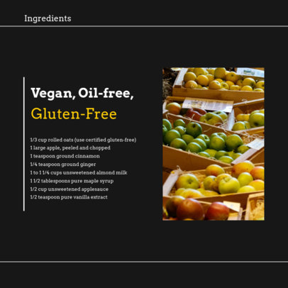 Instagram Post Template for a Vegan and Gluten-Free Recipe