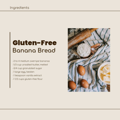 Instagram Post Creator Featuring Baking Tips and Gluten-Free Recipes