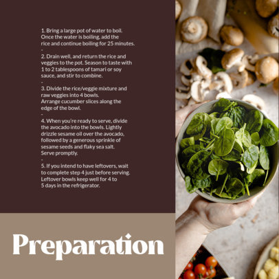 Instagram Post Maker for Food Preparations Instruction Carousels