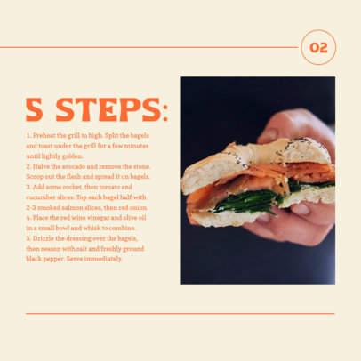 Instagram Post Maker for a Salmon Bagels Recipe's Steps