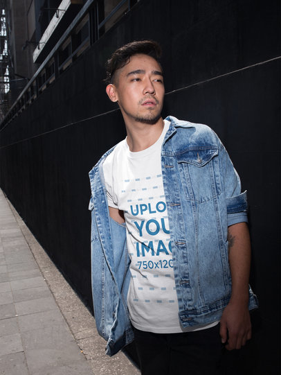 Cool Asian Guy Wearing a Tshirt Template 