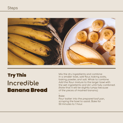 Instagram Post Generator Featuring a Banana Bread Recipe