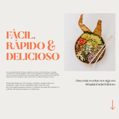 Food-Themed Instagram Post Design Creator With Pictures and a Carousel Layout