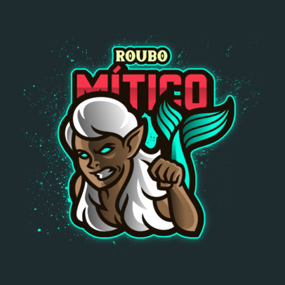 Gaming Logo Template Featuring a Mythical Siren Illustration