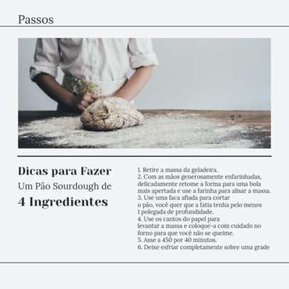 Instagram Post Design Template for a Sourdough Bread Recipe
