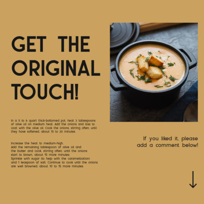 Instagram Post Design Template With a Carousel Layout and Food Pictures